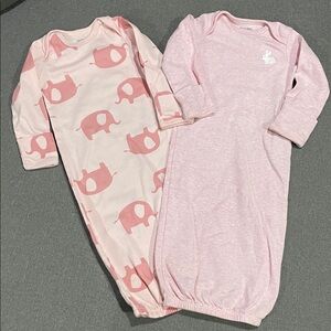 Carter’s Simple Joy Pink Elephant Print and Heathered Pink with Bunny Sleep Sack